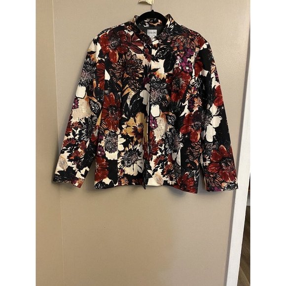 Chico's Jackets & Blazers - Chico's Women 3 Shacket Floral Sequin Blazer Jacket Embellished Career Artsy